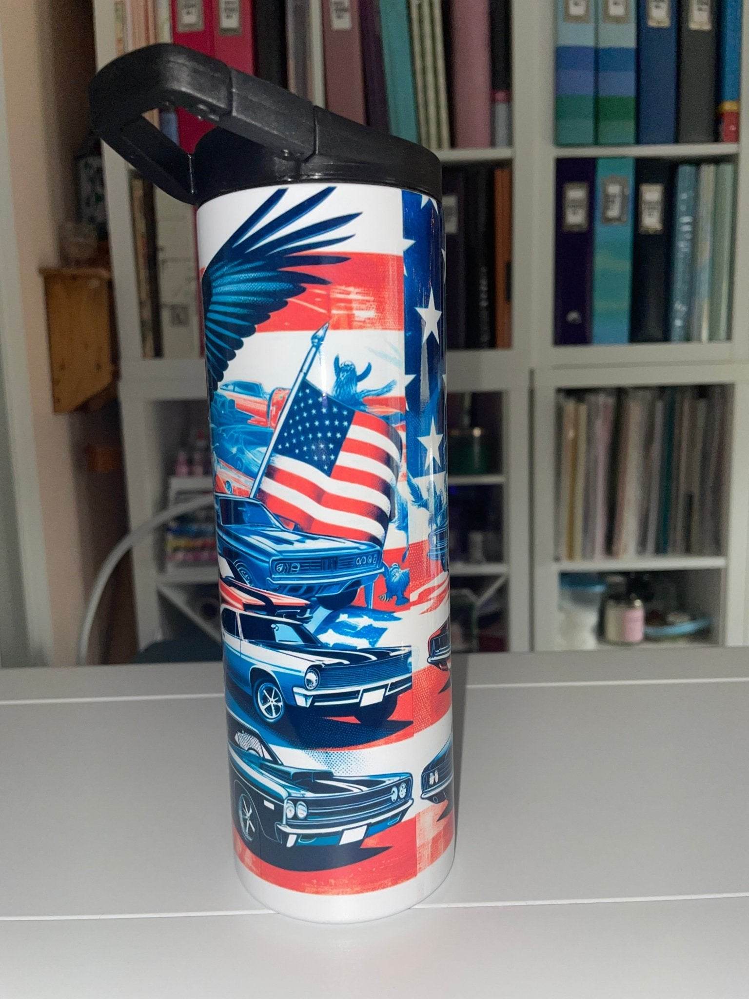 20 oz America Muscle Cars Duo Tumbler - The Redheaded StoryKeeper