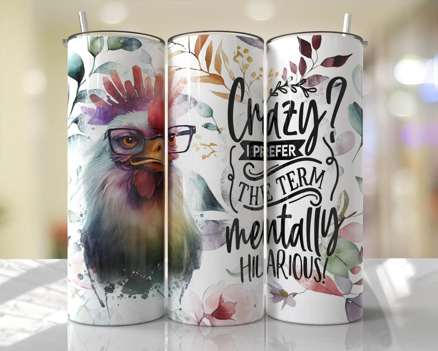 20 oz Crazy ChickenTumbler - The Redheaded StoryKeeper