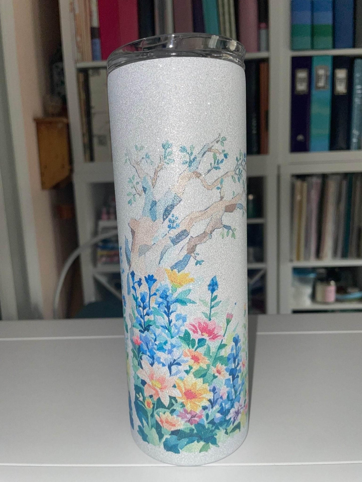 20 oz Snow Glitter Tumbler - The Redheaded StoryKeeper