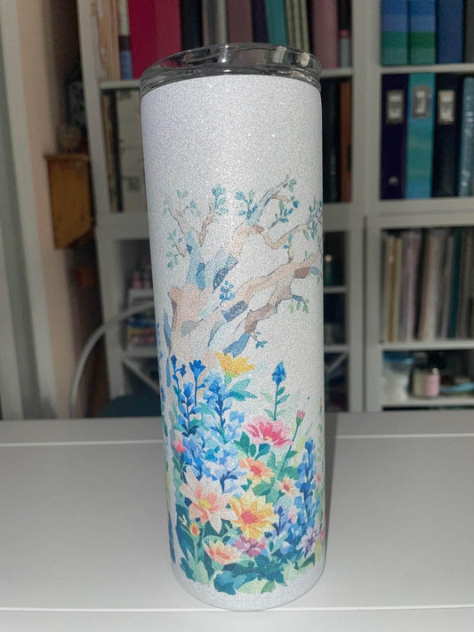 20 oz Snow Glitter Tumbler - The Redheaded StoryKeeper