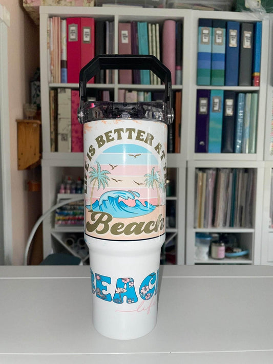30 oz Beach Life Tri Sip Tumbler - The Redheaded StoryKeeper