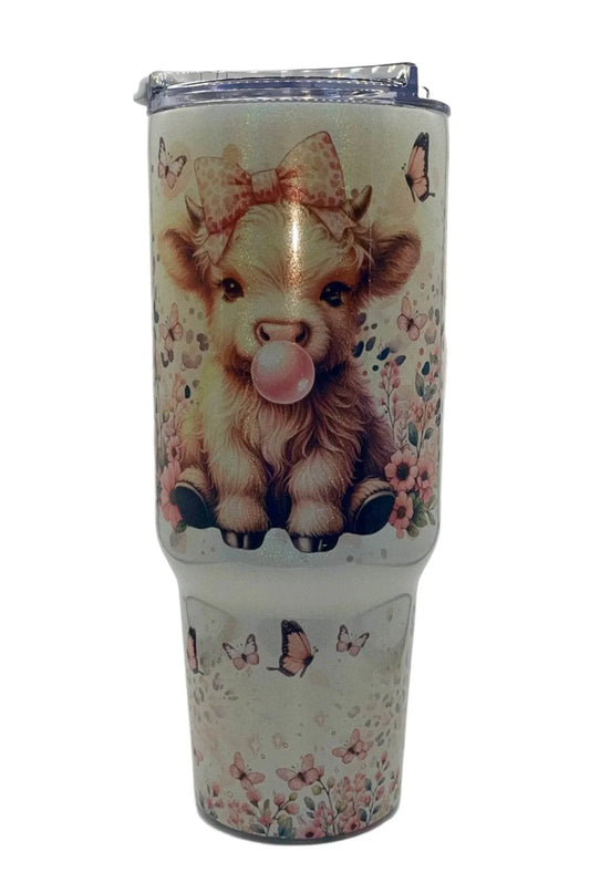 40 oz Bubblegum Heifer Big Swig Holographic Tumbler - The Redheaded StoryKeeper