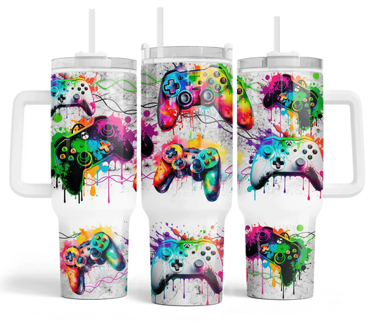 40 oz Gamer Travel Tumbler - The Redheaded StoryKeeper