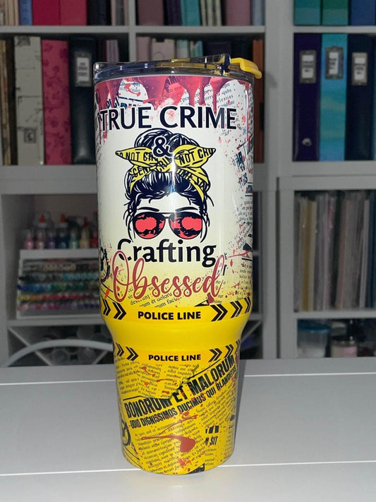 40 oz True Crime & Crafting Obsessed Big Swig Tumbler Set - The Redheaded StoryKeeper