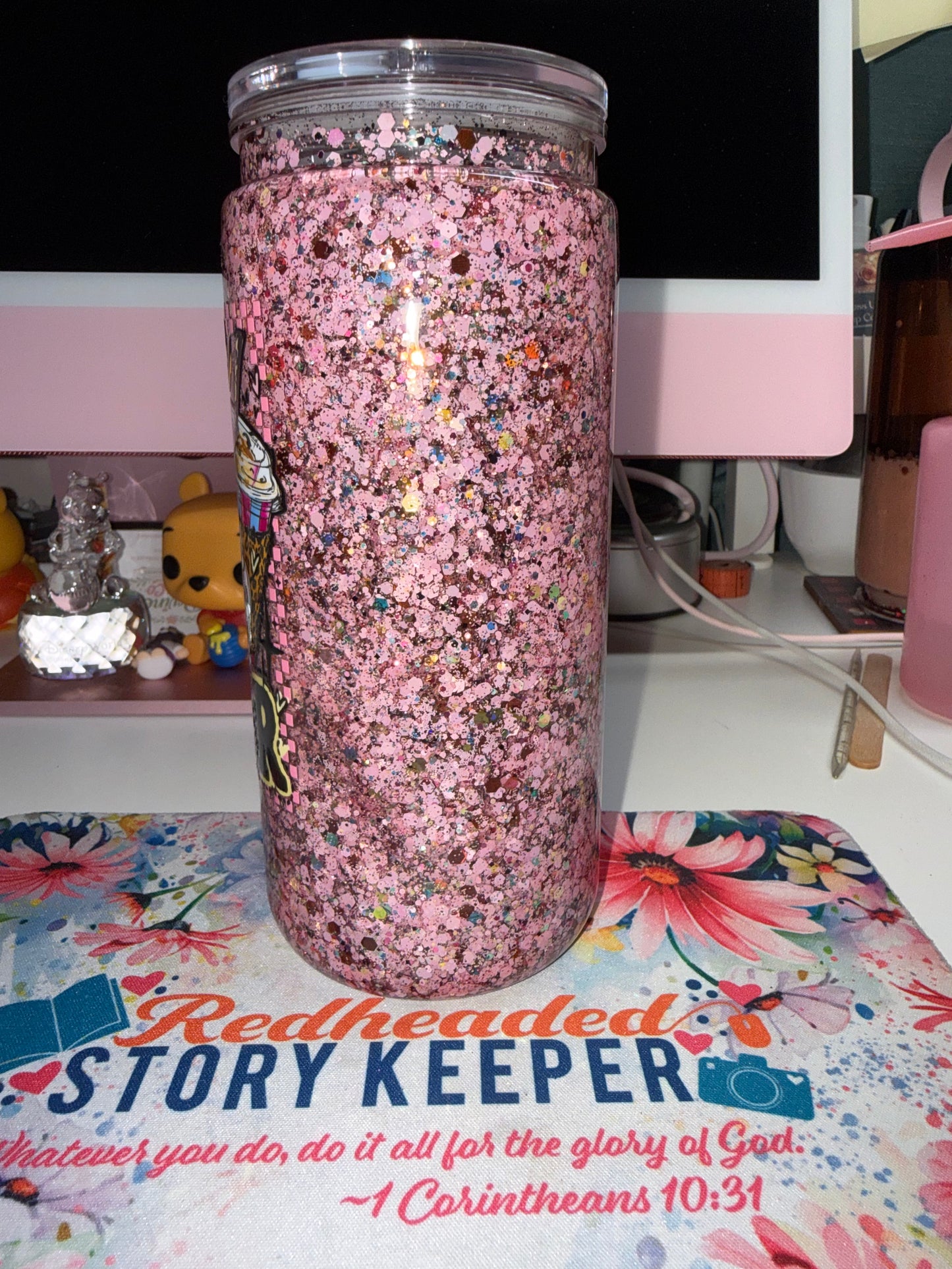 20 oz Coffee Makes Me Nicer Glitter Tumbler