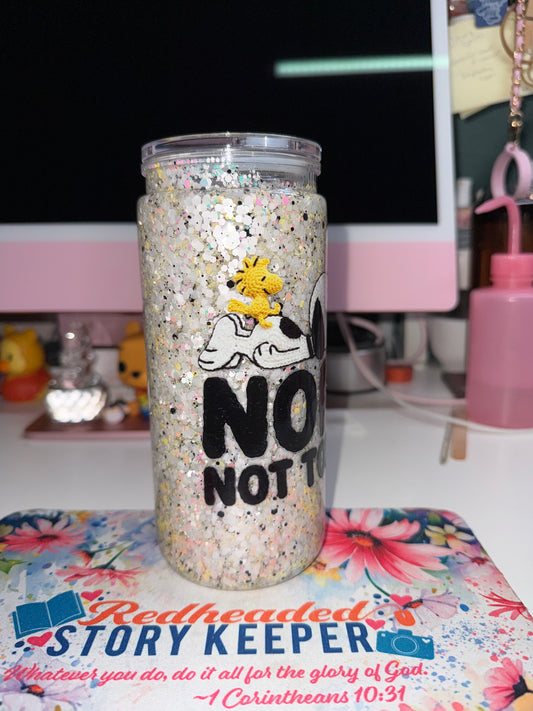 20 oz Nope Not Today Glitter Tumbler