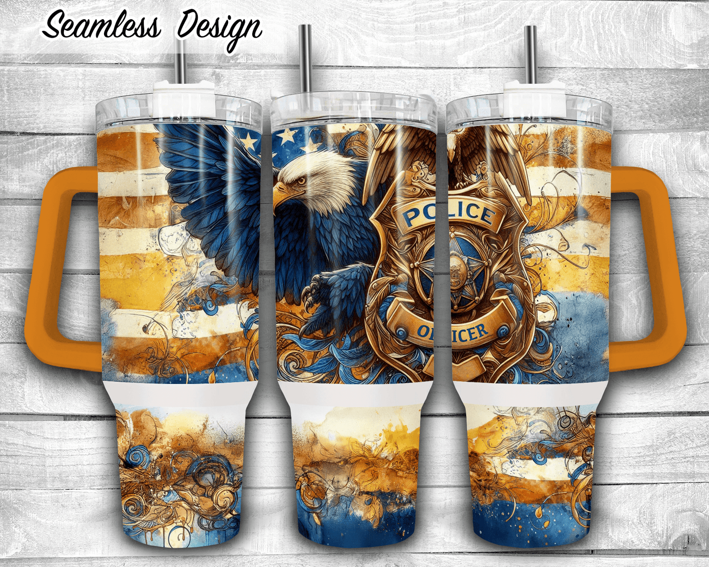 40 oz Police Officer Travel Tumbler - The Redheaded StoryKeeper