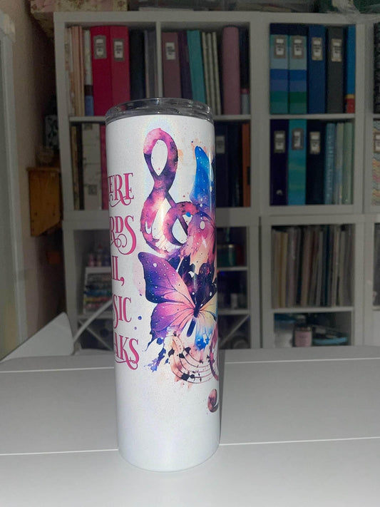 30 oz Holographic Where Words Fail, Music Speaks - The Redheaded StoryKeeper