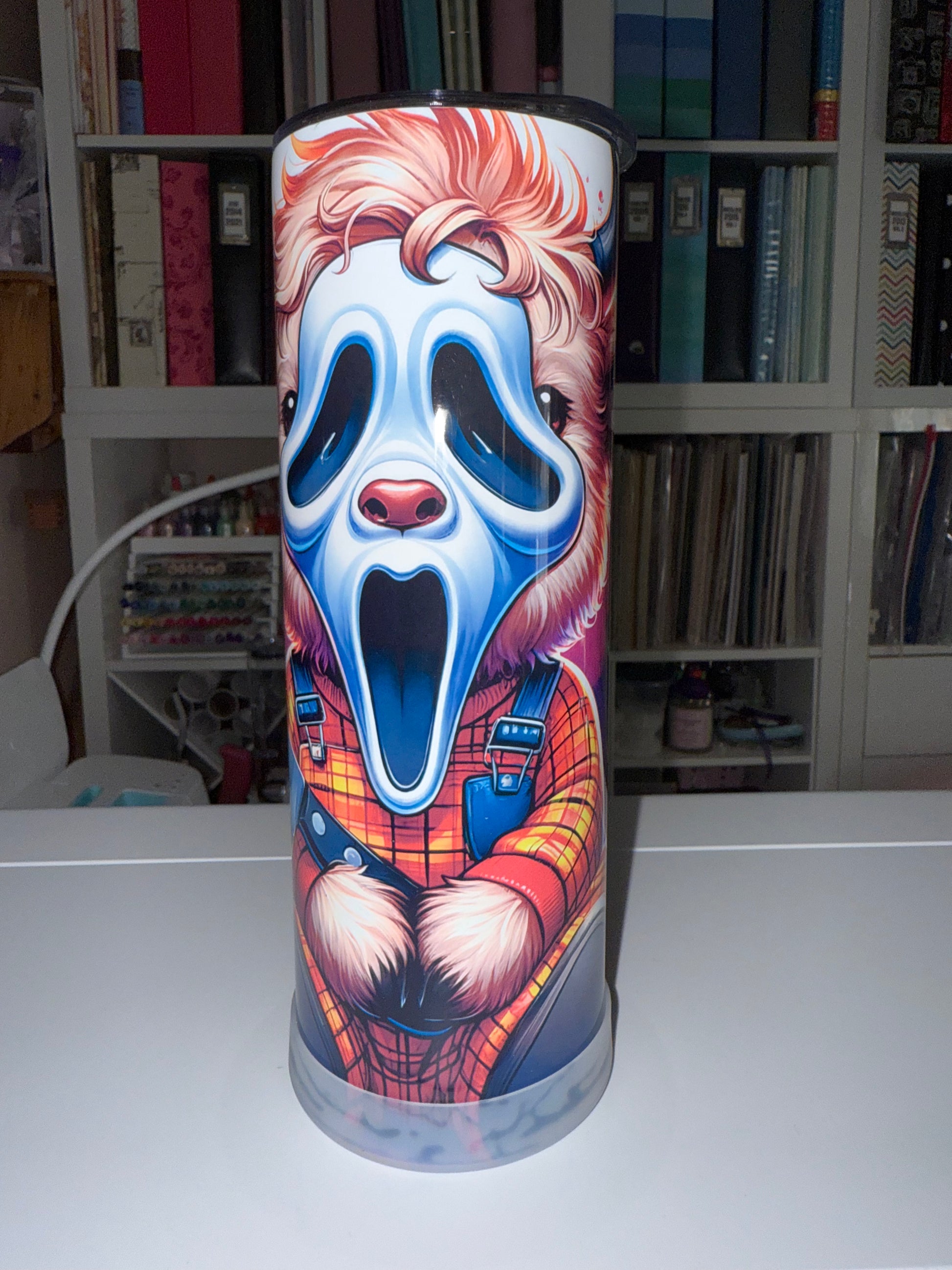 20 oz Cute Scream Cow Tumbler - The Redheaded StoryKeeper