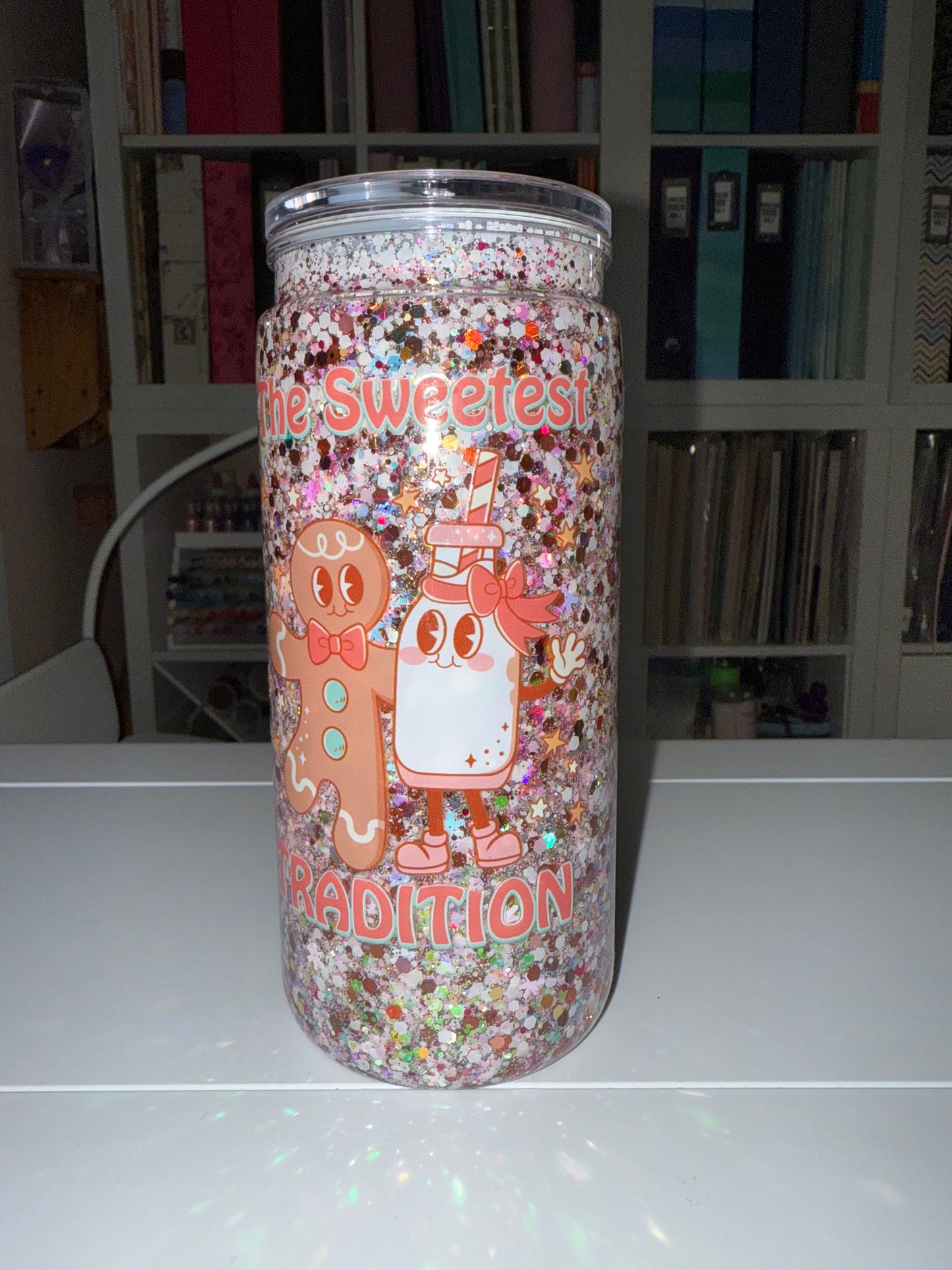 16 oz Acrylic Snowglobe Tumbler- Sweetest Tradition - The Redheaded StoryKeeper