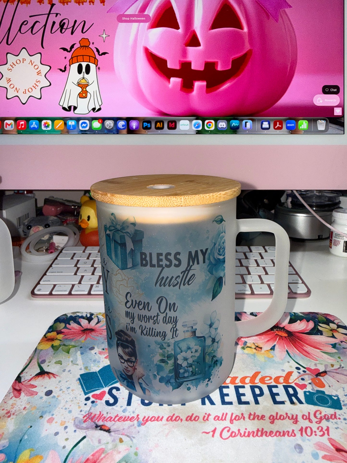17 oz Boss Lady Matte Glass Mug