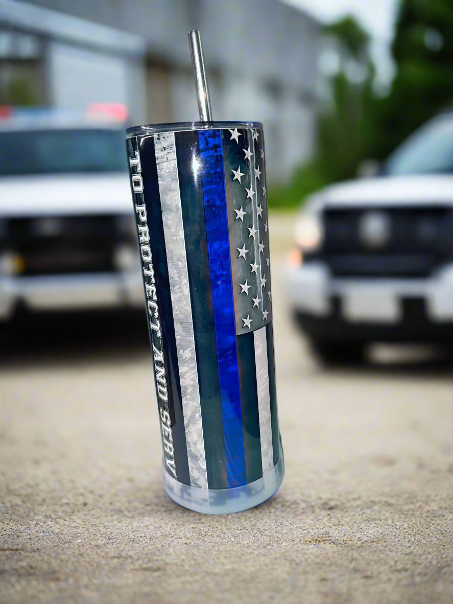 20oz Police Tumbler - The Redheaded StoryKeeper