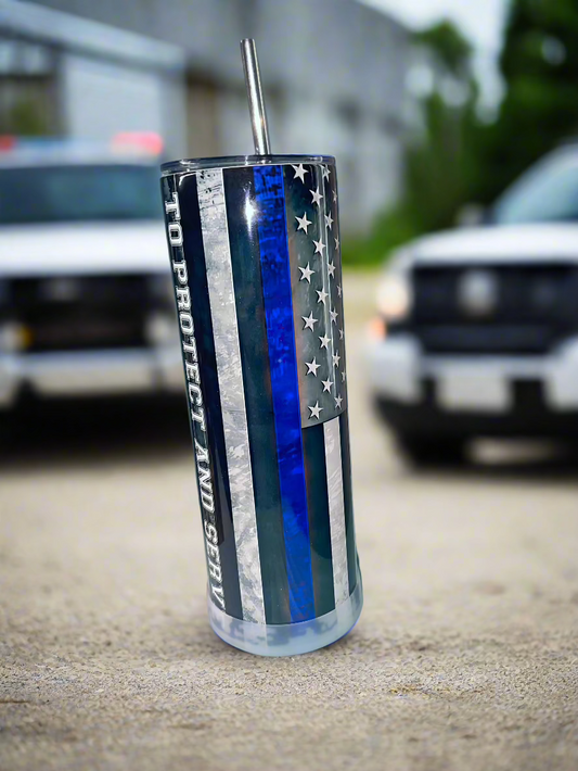 20oz Police Tumbler - The Redheaded StoryKeeper