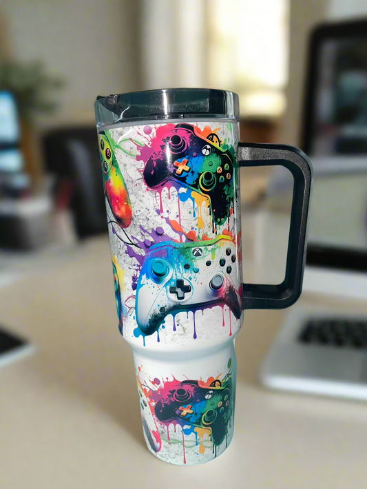 40 oz Gamer Travel Tumbler - The Redheaded StoryKeeper
