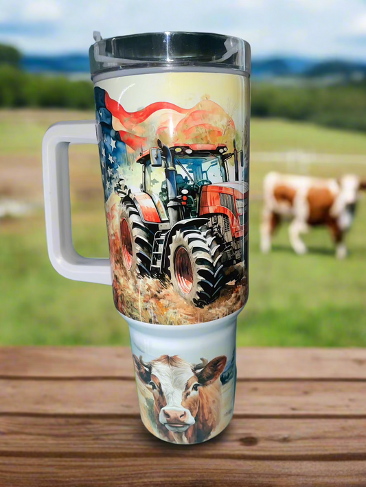 40 oz Farm Travel Tumbler - The Redheaded StoryKeeper