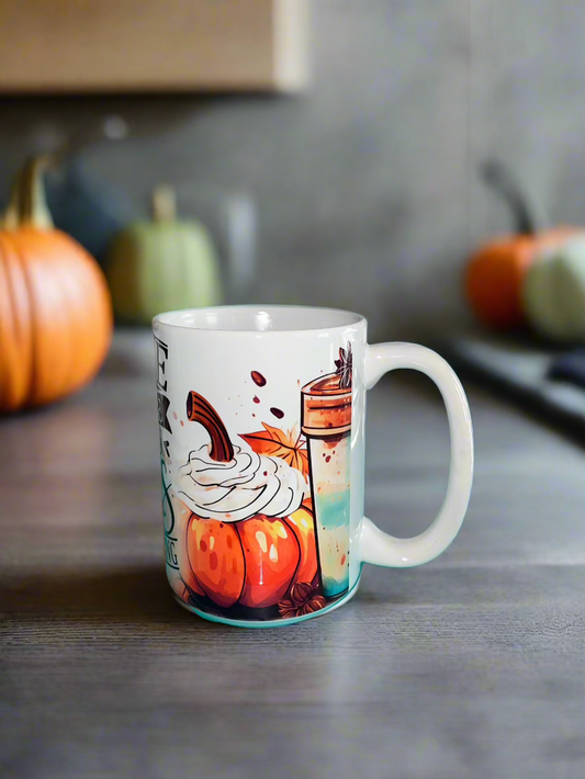 15 oz Coffee Gets Me Started, Jesus Keeps Me Going Ceramic Mug - The Redheaded StoryKeeper