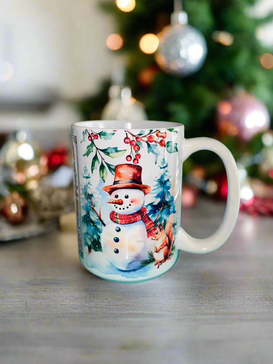 christmas rules ceramic mug snowman