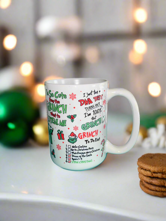 15 oz Feelin' Extra Grinchy Ceramic Mug - The Redheaded StoryKeeper