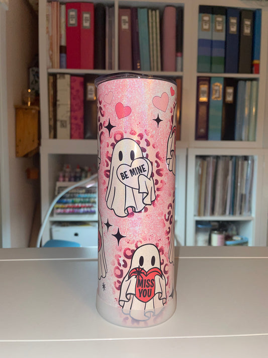 20 oz Be Mine Glitter Tumbler - The Redheaded StoryKeeper