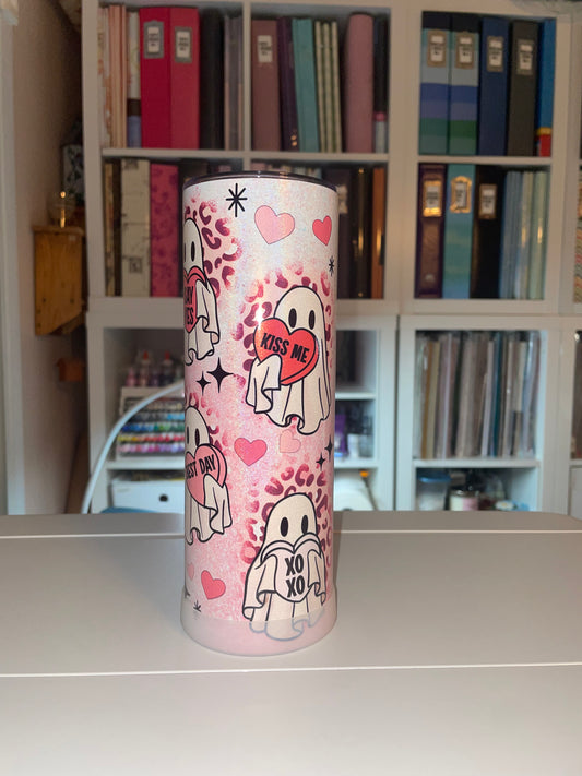 20 oz Be Mine Glitter Tumbler - The Redheaded StoryKeeper