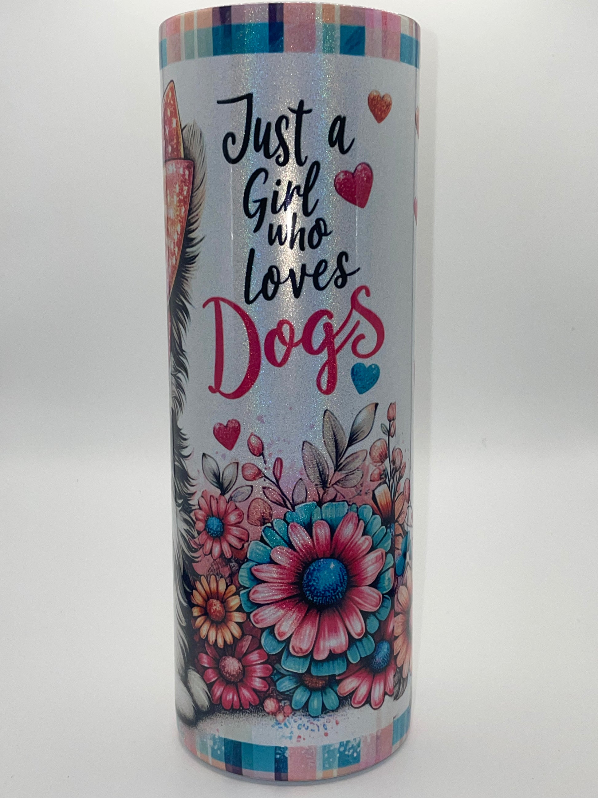 20 oz Just A Girl Who Loves Dogs Holographic Tumbler - The Redheaded StoryKeeper