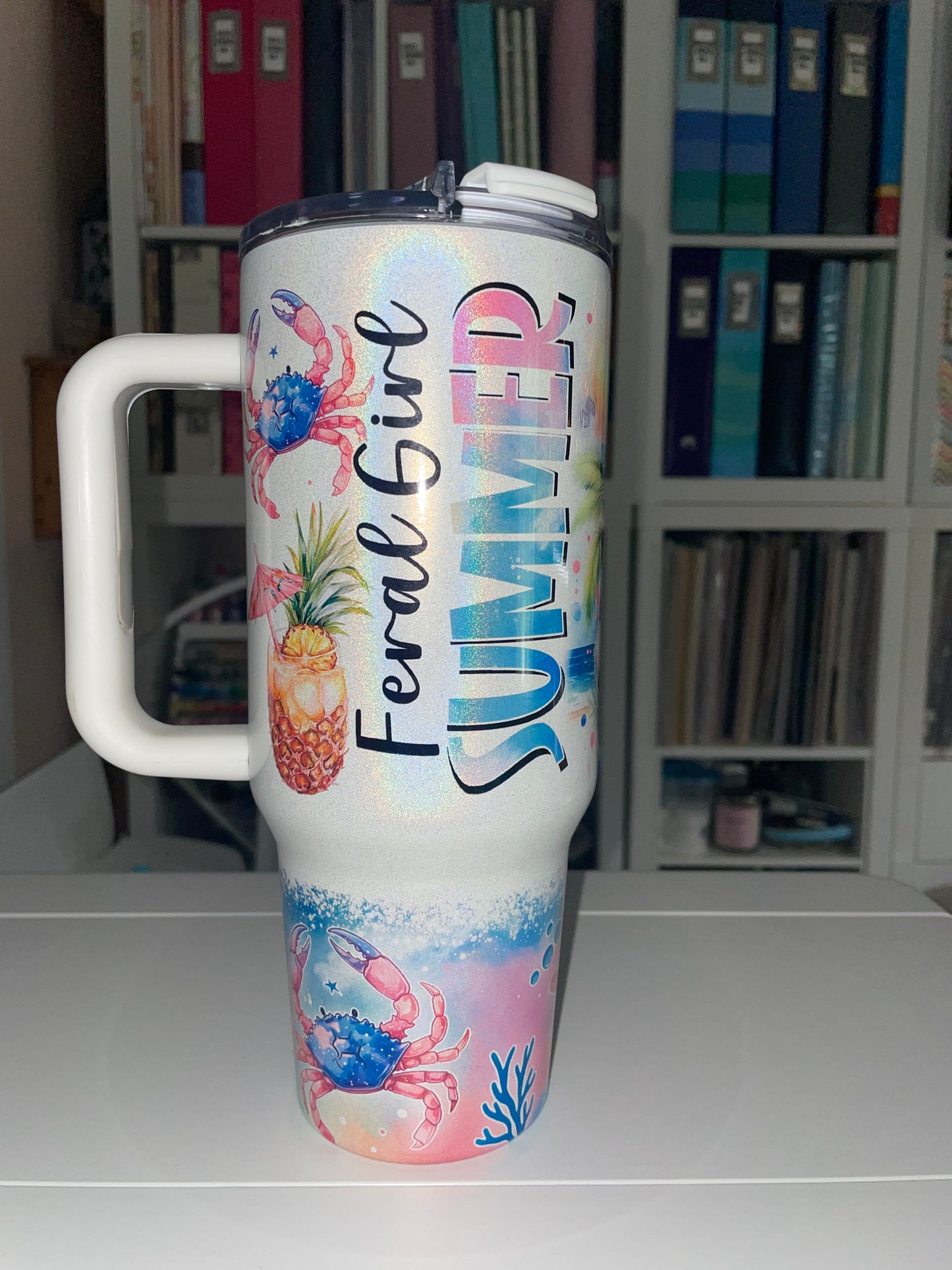 40 oz Big Swig Holographic - Feral Girl Summer