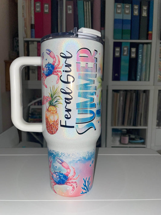 40 oz Big Swig Holographic - Feral Girl Summer - The Redheaded StoryKeeper