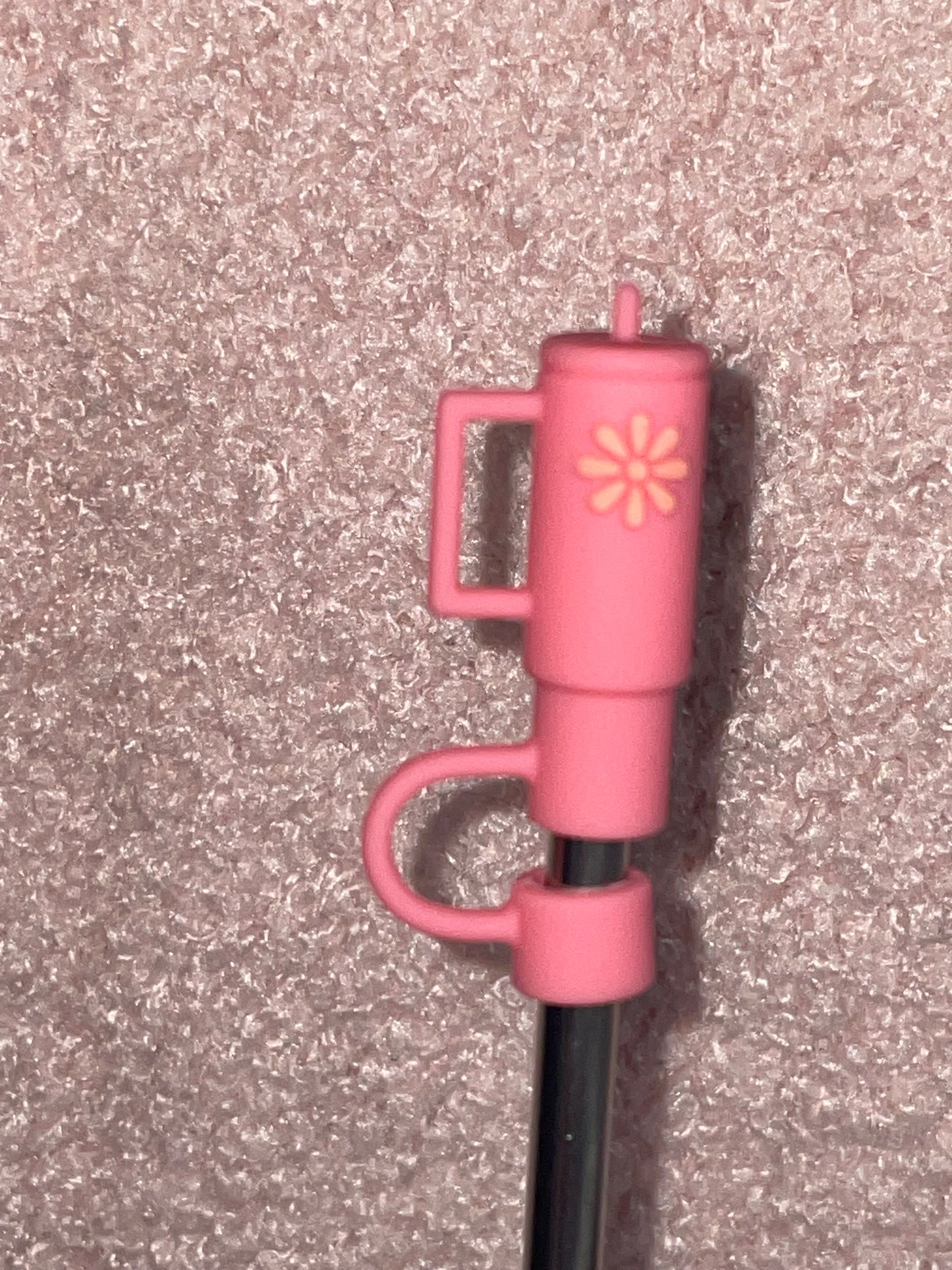 coral tumbler straw topper