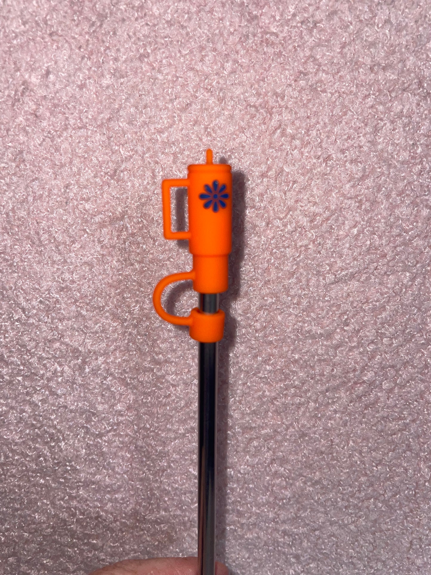 orange tumbler straw topper