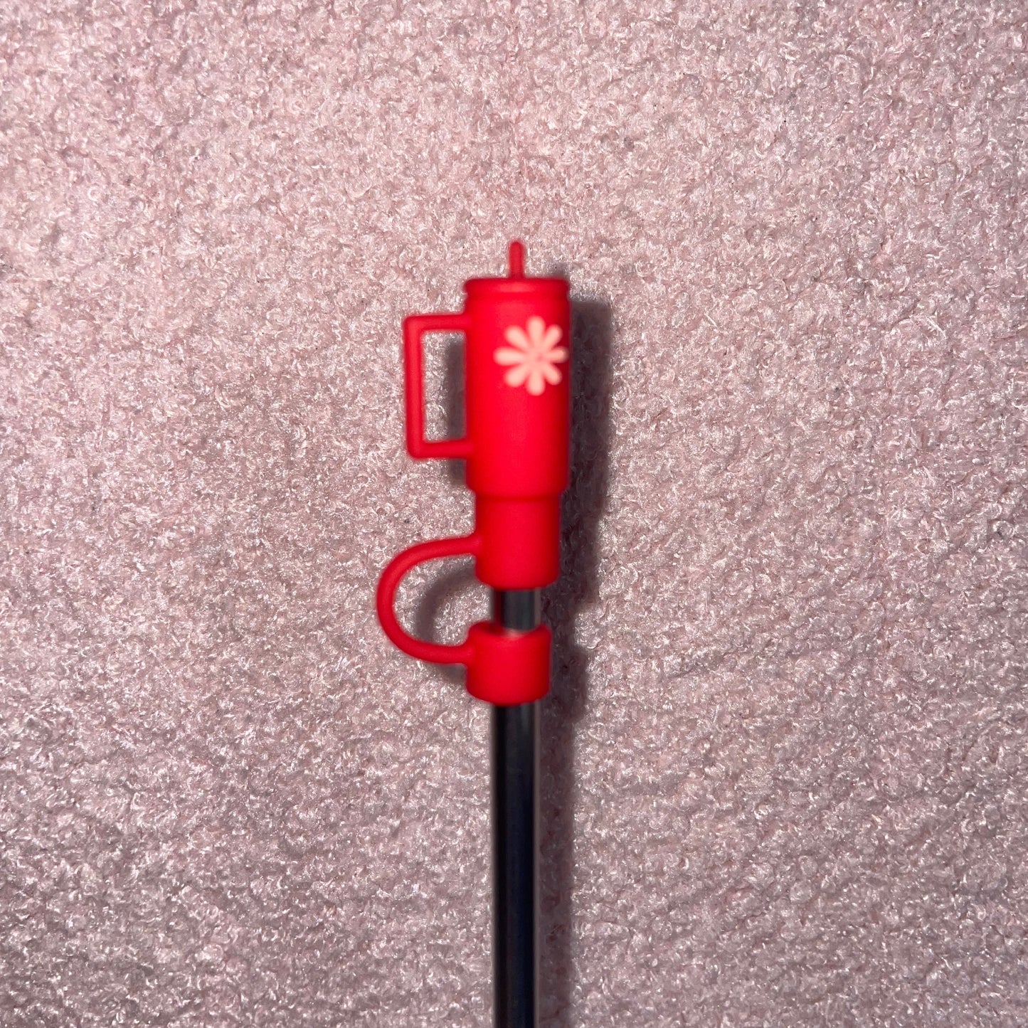 red tumbler straw topper