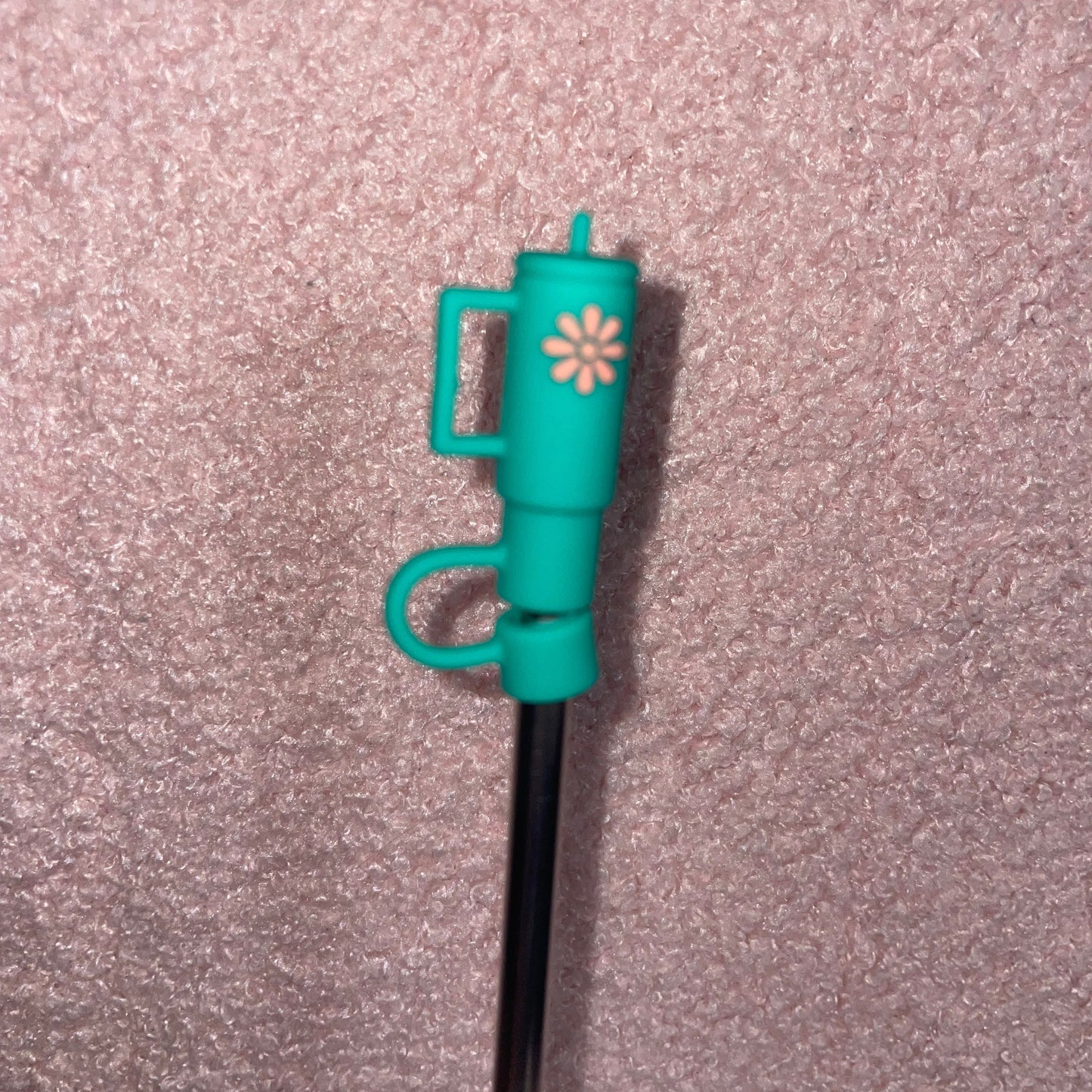 teal tumbler straw topper