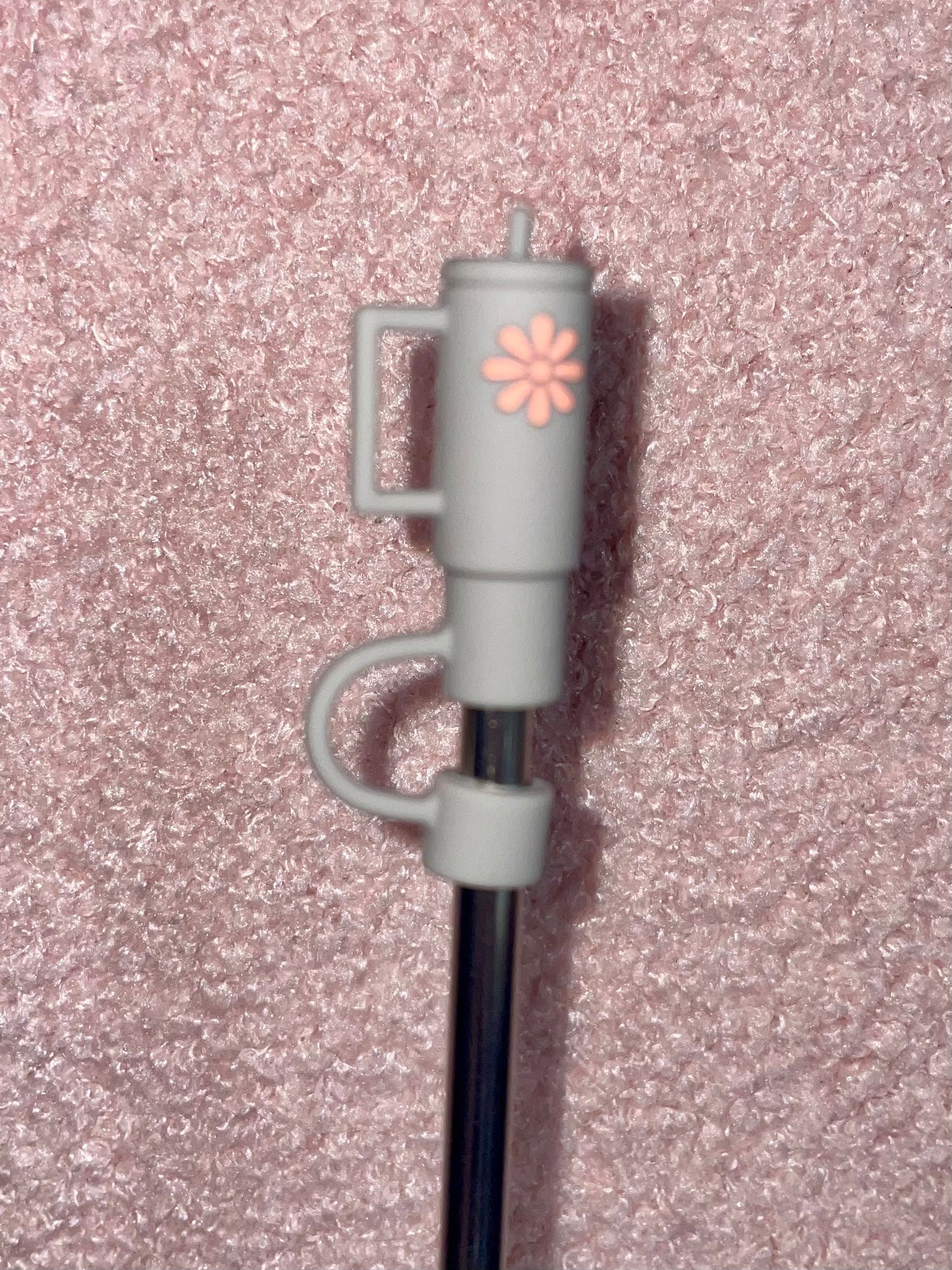 gray tumbler straw topper