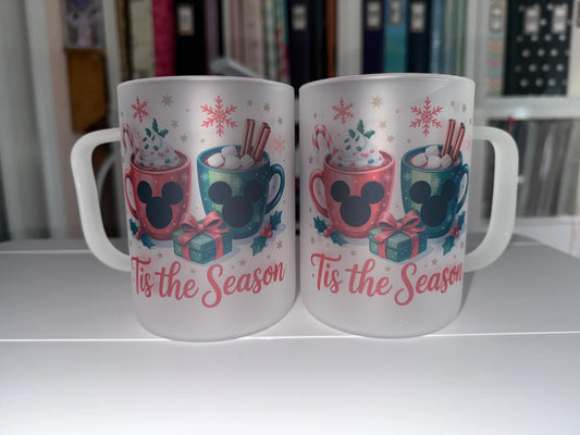 17 oz Tis the Season Frosted Glass Mug - The Redheaded StoryKeeper