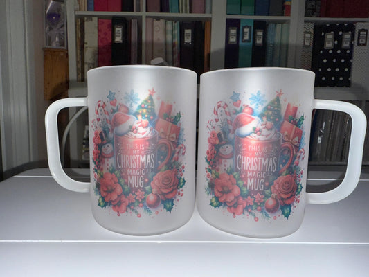 17 oz Christmas Magic Frosted Glass Mug - The Redheaded StoryKeeper