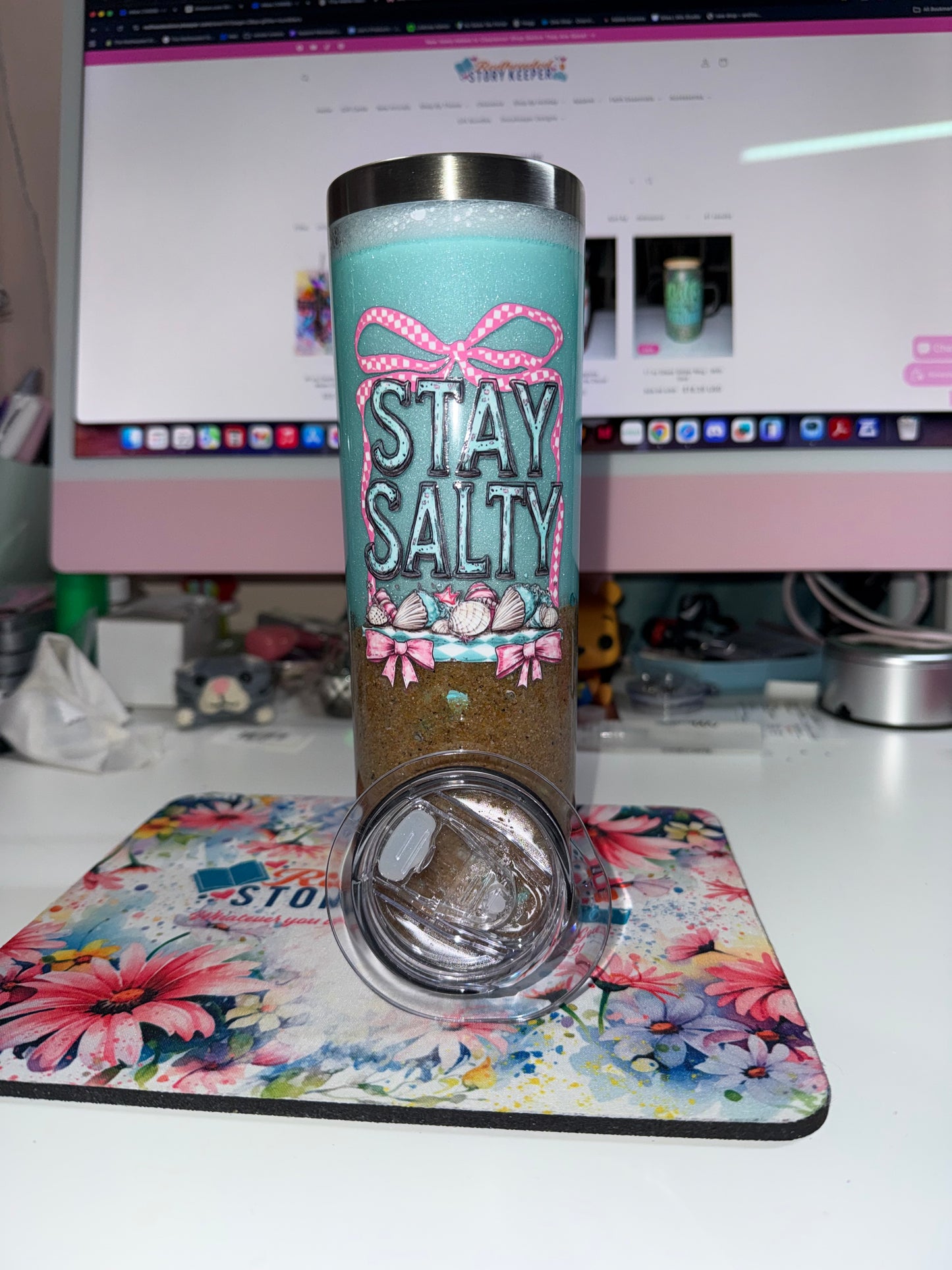 20 oz Stay Salty Stainless Steel Beach Tumbler with Handle