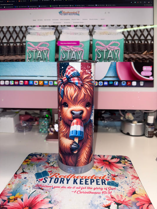20 oz Lil' Firecracker Cow Tumbler