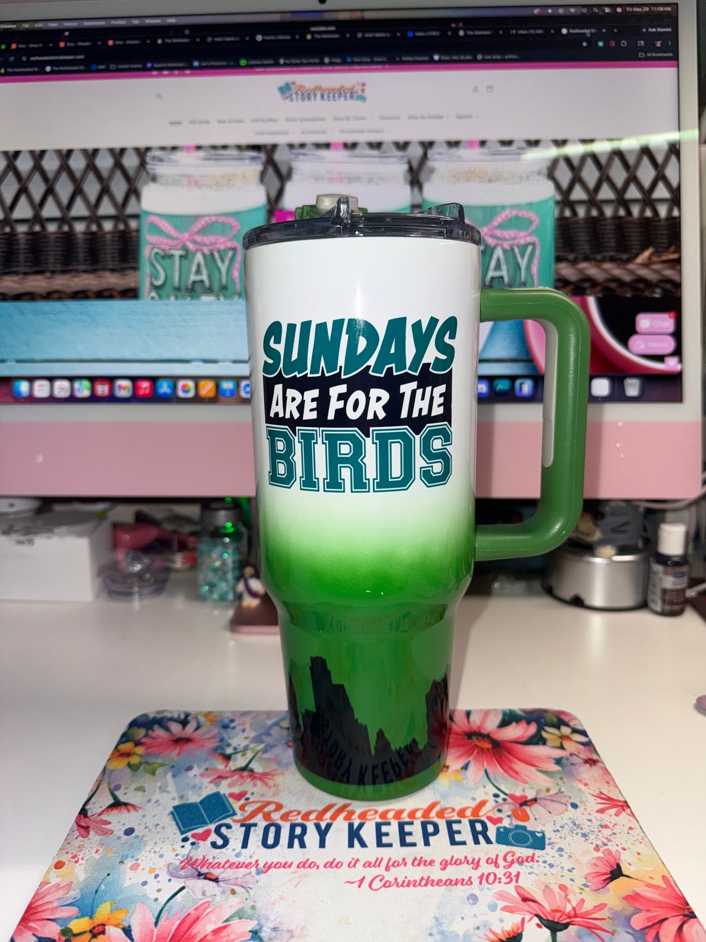 Sundays Are For The Birds Eagles Tumbler Set