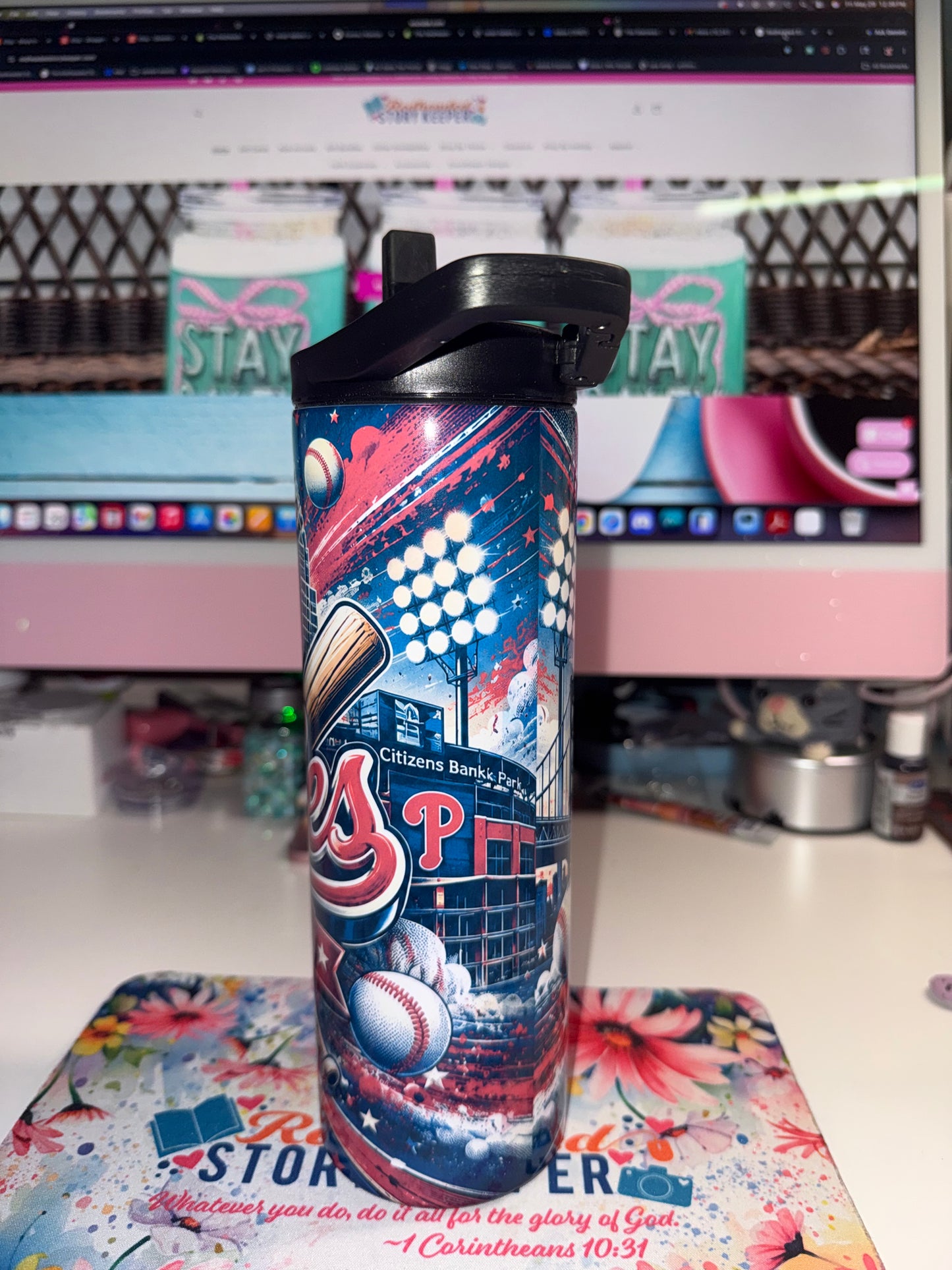 20 oz Phillies Baseball Duo Tumbler