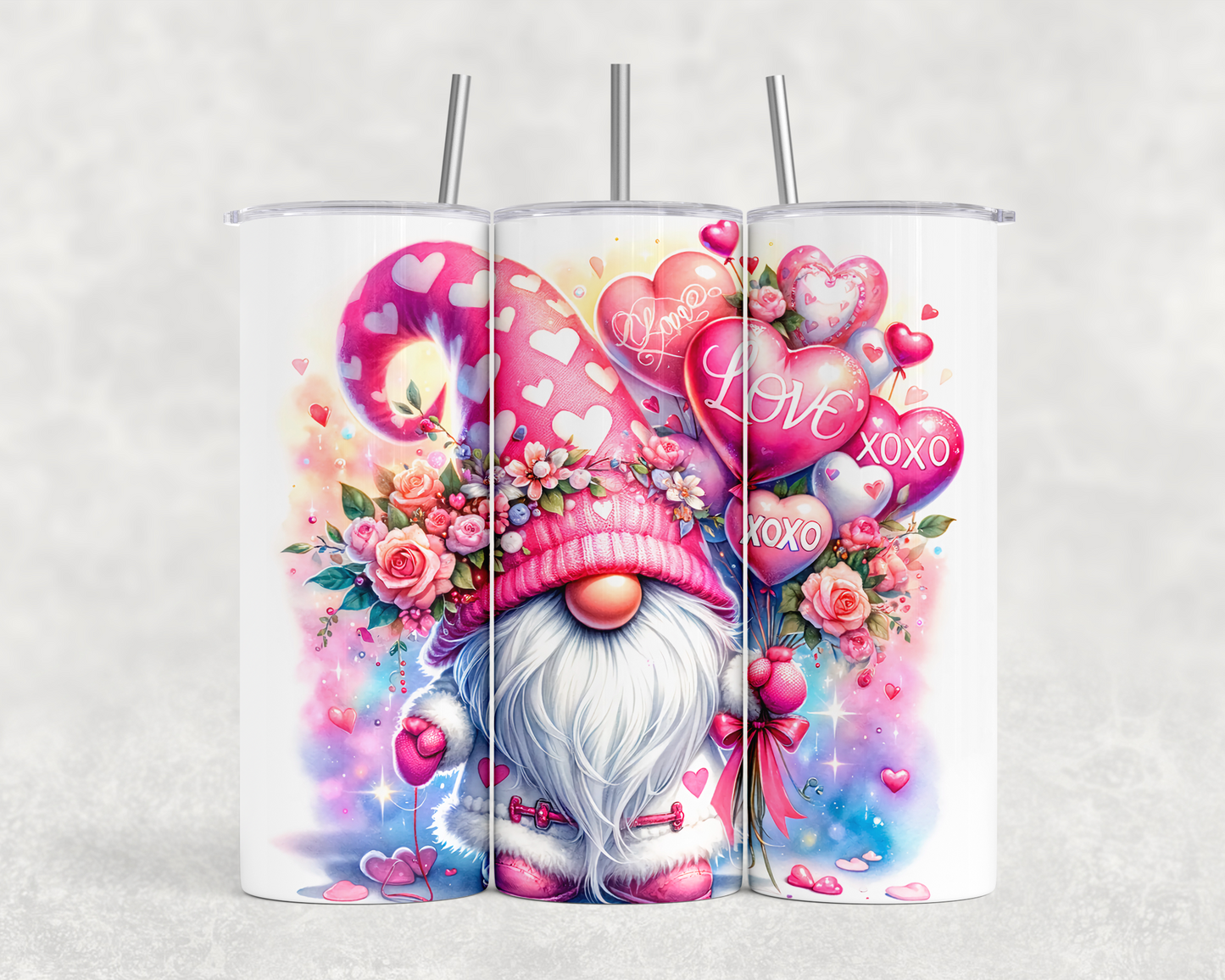 20 oz Love Gnome Pink Tumbler