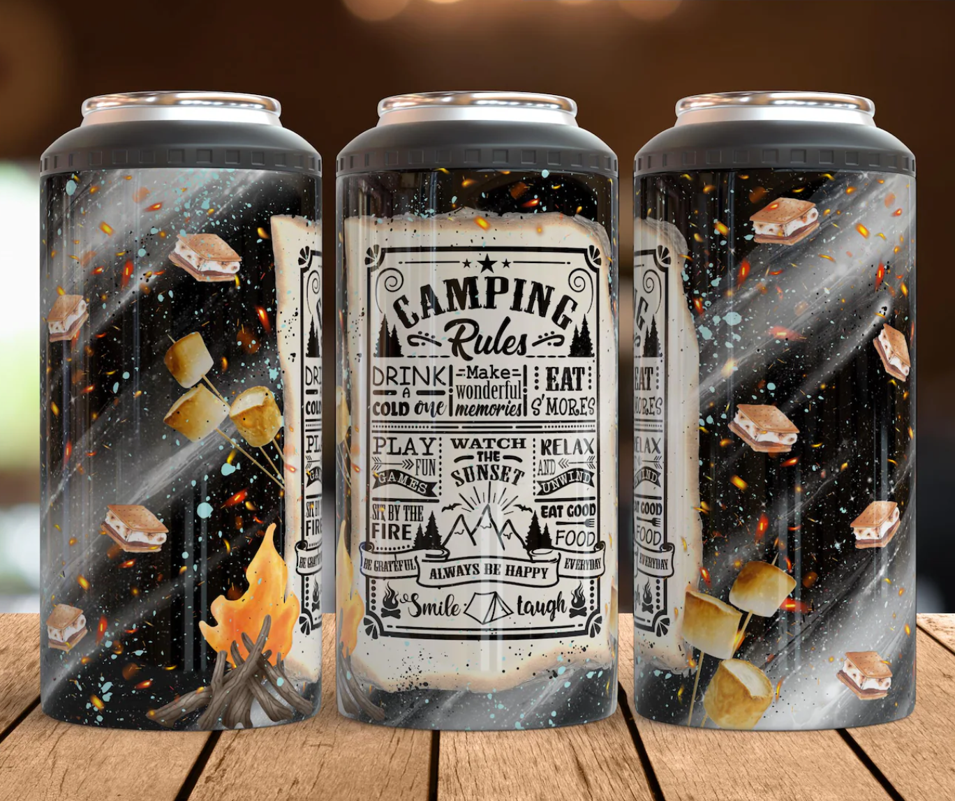 4 in 1 Can Cooler - Camping Rules