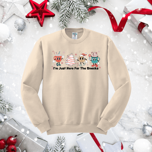 I'm Just Here For the Snacks Crewneck Sweatshirt - The Redheaded StoryKeeper