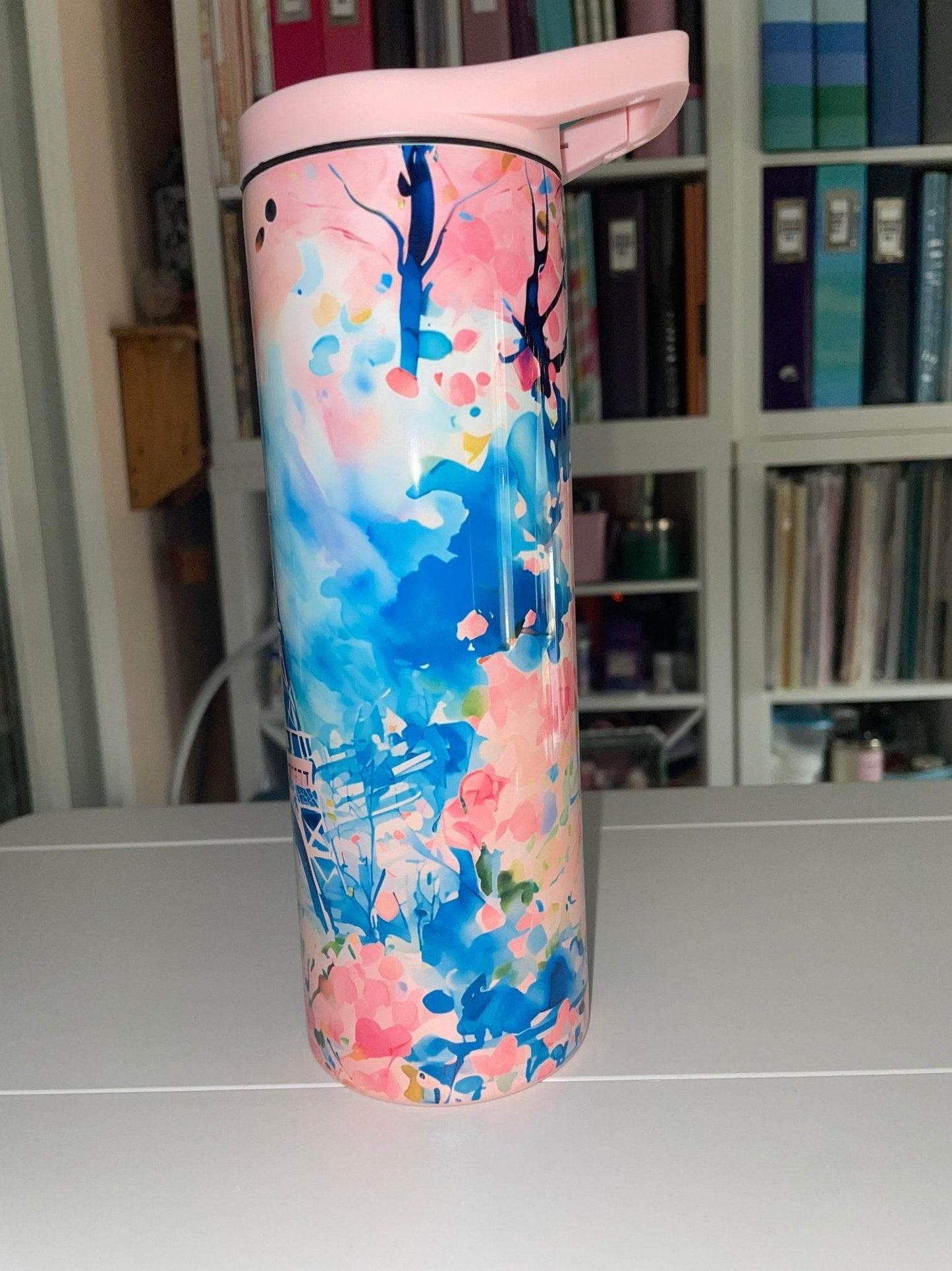 20 oz Eiffel Tower Ombre Pink Duo Tumbler - The Redheaded StoryKeeper