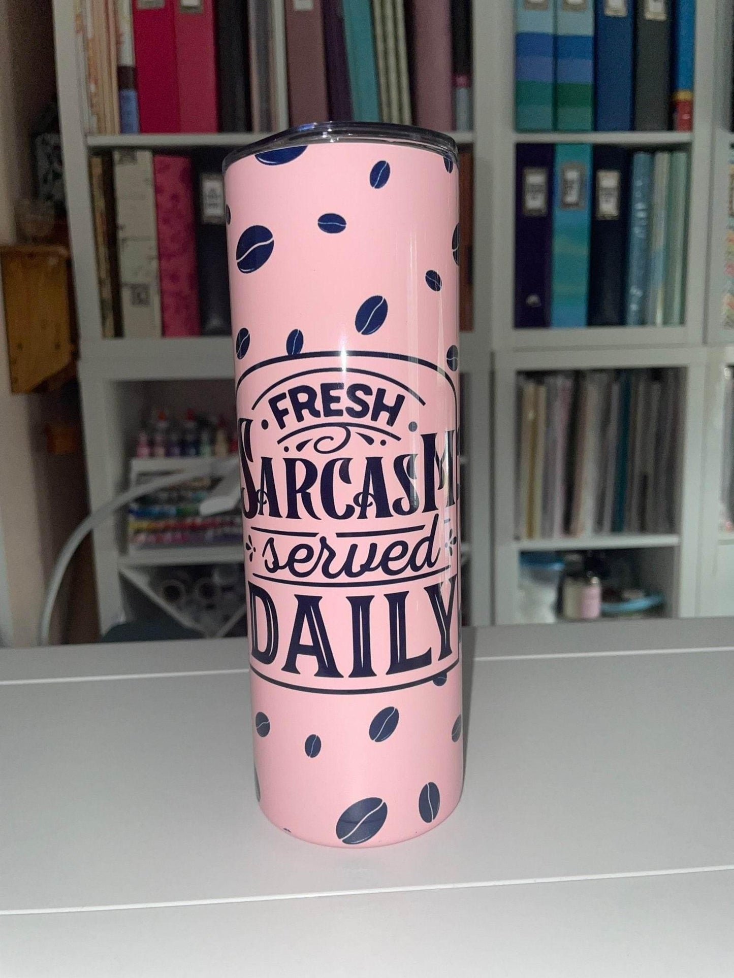 20 oz Fresh Sarcasm Pink Tumbler - The Redheaded StoryKeeper