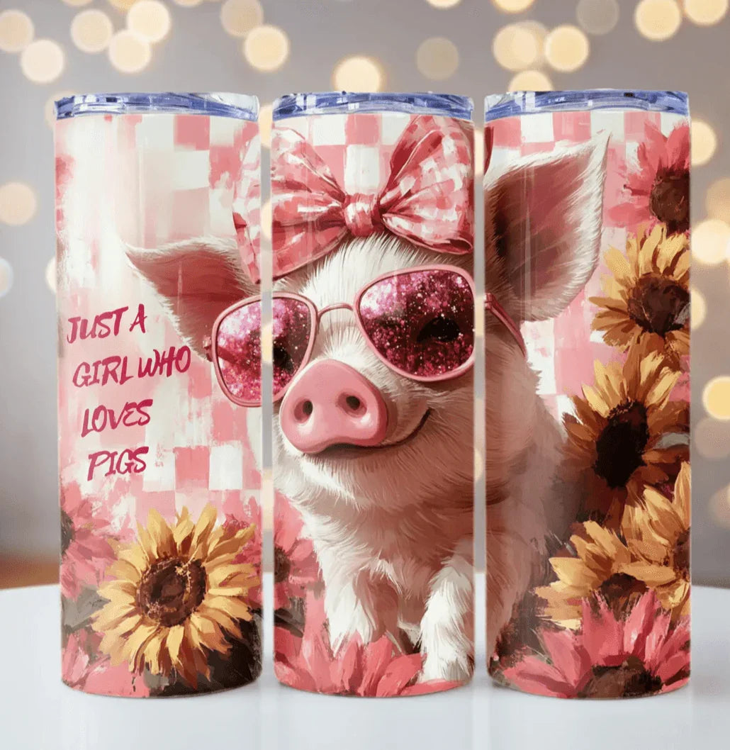 20 oz Just a Girl Who Loves Pigs Tumbler - The Redheaded StoryKeeper