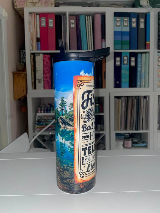 30 oz Duo Lid Fishing Rules Tumbler - The Redheaded StoryKeeper