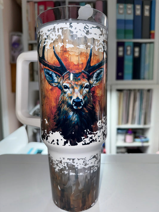 40 oz Born to Hunt Forced to Work Travel Tumbler - The Redheaded StoryKeeper