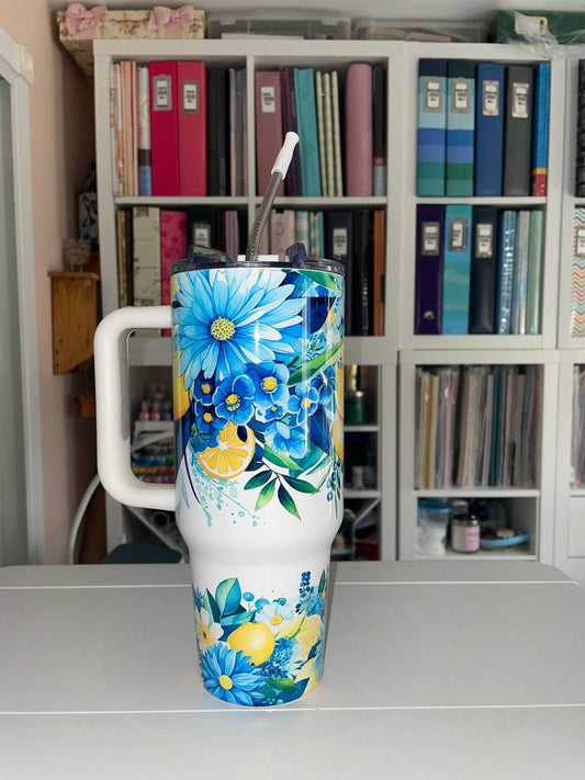 40 oz Drink Your Water & Mind Your Business - Lemons Big Swig Tumbler - The Redheaded StoryKeeper