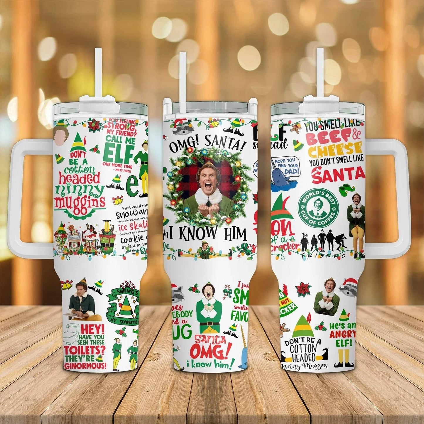 40 oz Elf Travel Tumber - The Redheaded StoryKeeper