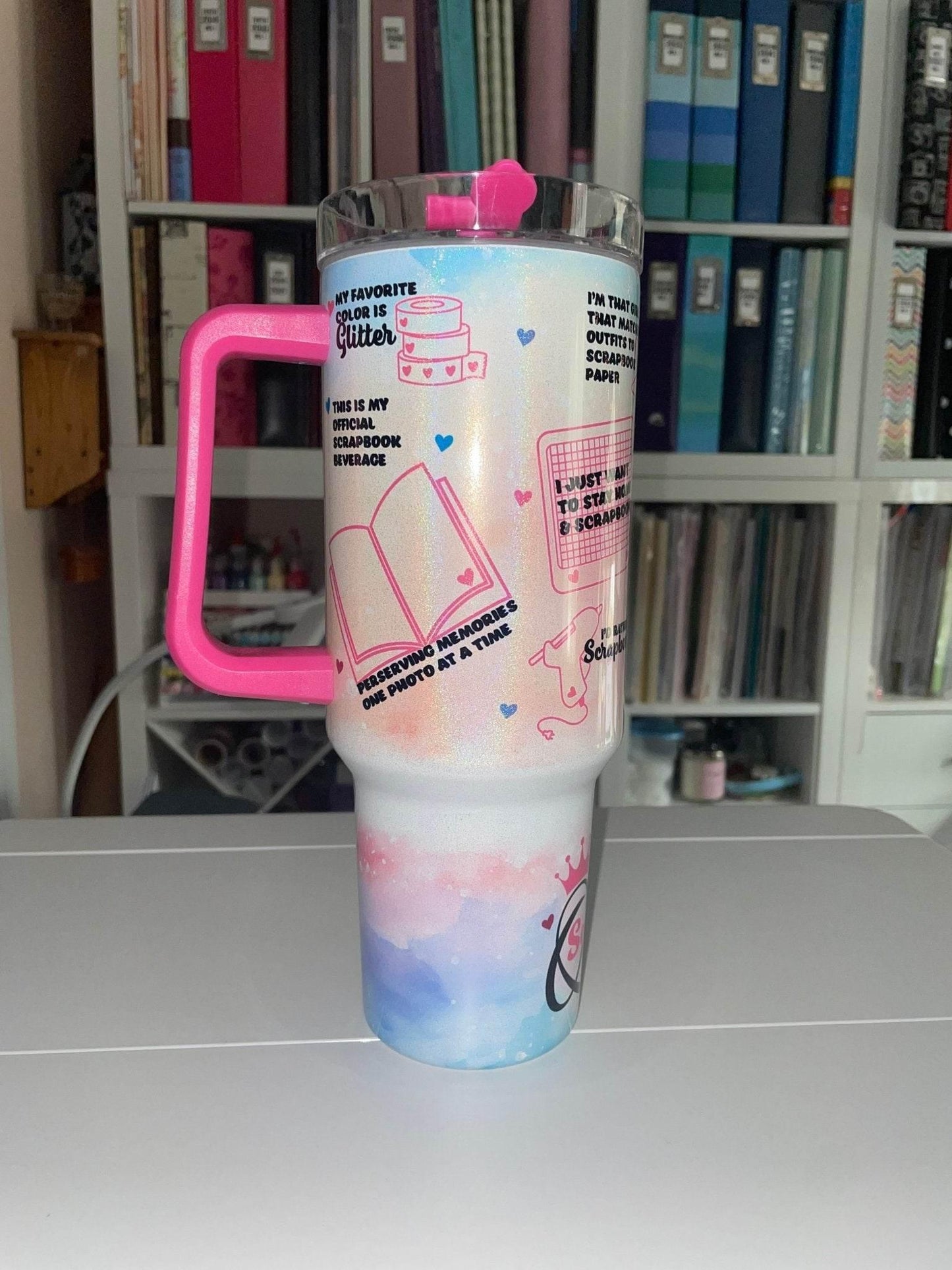 40 oz Scrapbook Queen Holographic Travel Tumbler - The Redheaded StoryKeeper
