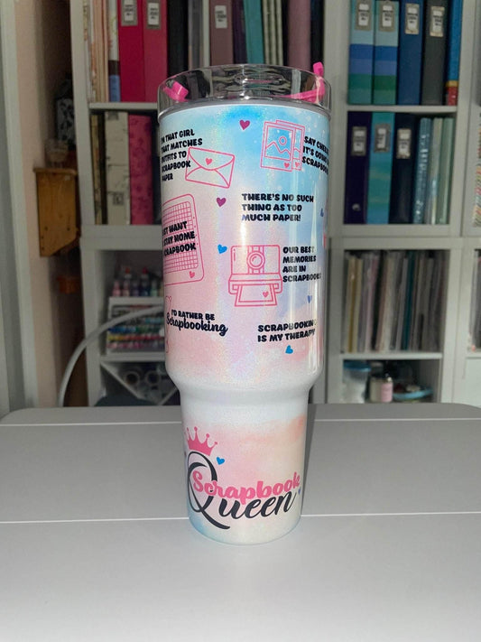 40 oz Scrapbook Queen Holographic Travel Tumbler - The Redheaded StoryKeeper